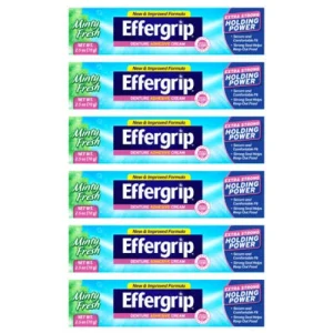 Effergrip Denture Adhesive Cream Extra Strong Holding Power 2.5 oz (Pack – 6)